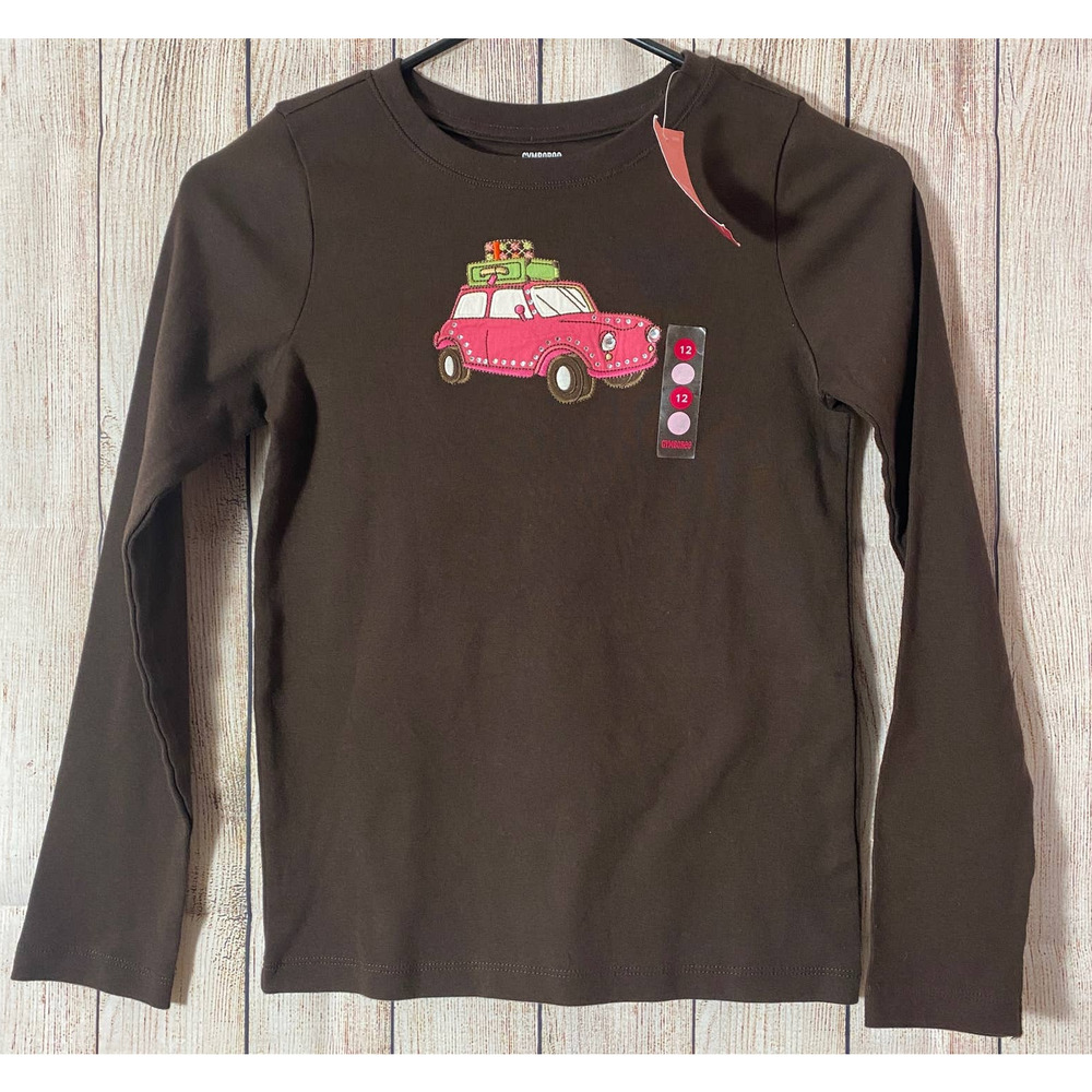Vtg 2009 Gymboree Fall Homecoming Brown Long Sleeve Shirt 12 NWT